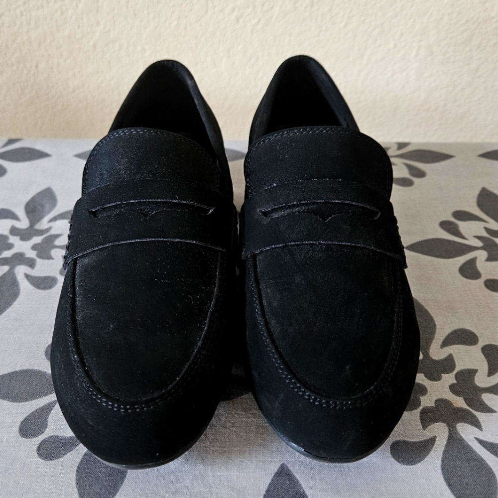 Black velvet loafers